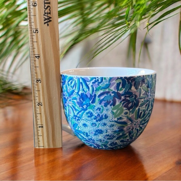 Lilly Pulitzer Blue Floral Ceramic Mug - Oversized xx, Lilly Cup - Picture 9 of 11